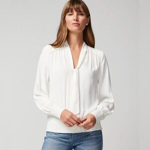 NWT Womens Embellished Studded Fem Romantic  Regency Inspired Tie‎ Neck Blouse M
